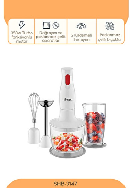 El Blender Seti Beyaz Renkli Çok Amaçlı Mutfak Gereci Kullanım Kolaylığı Sağlar fiyatları