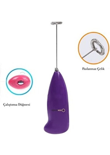 Renkli Pilli Mini Mikser Ergonomik Tasarım 1 Adet Plastik Malzeme ile modelleri