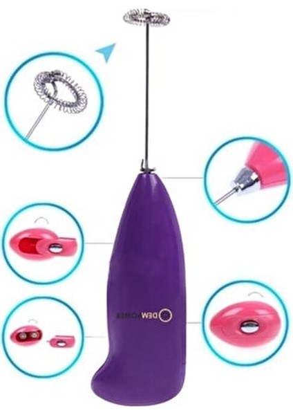 Renkli Pilli Mini Mikser Ergonomik Tasarım 1 Adet Plastik Malzeme ile indirimleri