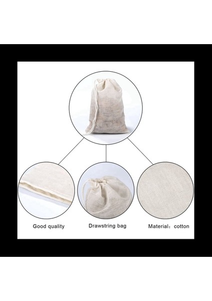 40 Adet Büyük Muslin Çantaları Pamuklu Çekme Çantaları Çay Demleme Çantaları (8 x 12 Inç) (Yurt Dışından) modelleri