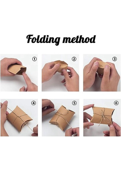 100 Pcs Kraft Kağıt Yastık Kutuları Sicim Noel ve Cadılar Bayramı Düğün Ambalaj Kutuları ile Şeker Kutuları (Yurt Dışından) fırsatları
