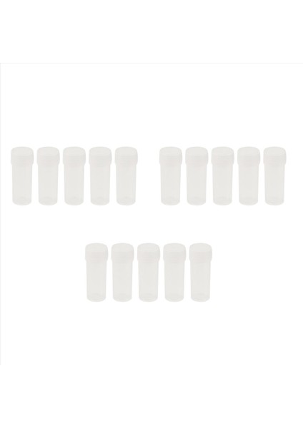 200X Plastik Örnek Şişe 5ml Test Tüpü Laboratuvar Küçük Flakon Depolama Kabı + Kapak (Yurt Dışından)