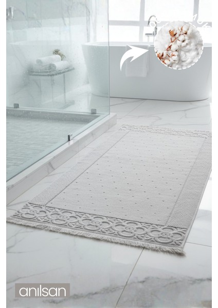 Fesun Bej Ayak Havlusu - 60X130CM, 690GR, %100 Pamuk, Spa ve Otel Banyo Paspası, Günlük Kullanıma Uygun
