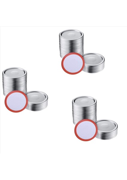 300 Adet Genişliğinde Ağız 86 mm Kavanoz Konserve Kapakları Yeniden Kullanılabilir Sızıntı Geçirmez Bölünmüş Tip Gümüş Kapaklar Silikon Contalar Halka (Yurt Dışından)
