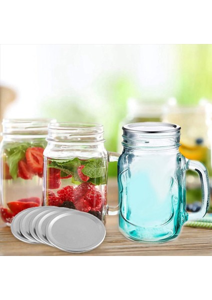 300 Adet Genişliğinde Ağız 86 mm Kavanoz Konserve Kapakları Yeniden Kullanılabilir Sızıntı Geçirmez Bölünmüş Tip Gümüş Kapaklar Silikon Contalar Halka (Yurt Dışından) fırsatları