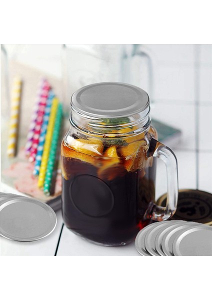 300 Adet Genişliğinde Ağız 86 mm Kavanoz Konserve Kapakları Yeniden Kullanılabilir Sızıntı Geçirmez Bölünmüş Tip Gümüş Kapaklar Silikon Contalar Halka (Yurt Dışından) indirimleri