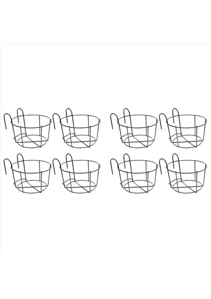 8 Adet Asılı Korkuluk Ekicileri Saksı Saksı Tutucular Bitki Demir Raflar Çit Metal Saksı Standı Monte Balkon Sepetleri Küçük (Yurt Dışından)