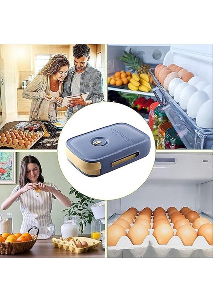 Çekmece Tipi Buzdolabı Yumurta Saklama Kutusu Tarih Hatırlatıcısı Mutfak Depolama Aleti Için Istiflenebilir Plastik Yumurta Tepsisi (Mavi) (Yurt Dışından) fiyatları