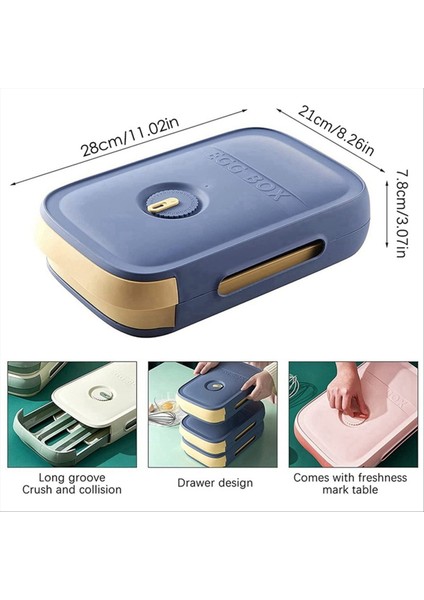 Çekmece Tipi Buzdolabı Yumurta Saklama Kutusu Tarih Hatırlatıcısı Mutfak Depolama Aleti Için Istiflenebilir Plastik Yumurta Tepsisi (Mavi) (Yurt Dışından) indirimleri