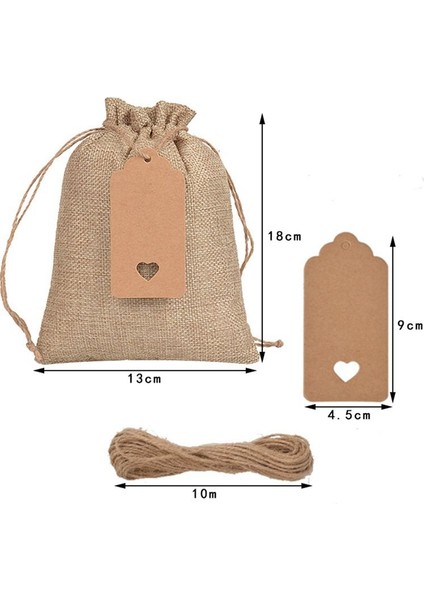 25 Paket Kağıt Etiketleri ile Küçük Çantalar Noel Yeni Yıl Parti Teşekkürler Drawstring Çantaları Takı Ambalaj Çantaları (Yurt Dışından) fırsatları