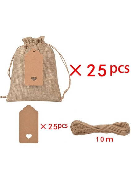 25 Paket Kağıt Etiketleri ile Küçük Çantalar Noel Yeni Yıl Parti Teşekkürler Drawstring Çantaları Takı Ambalaj Çantaları (Yurt Dışından) indirimleri
