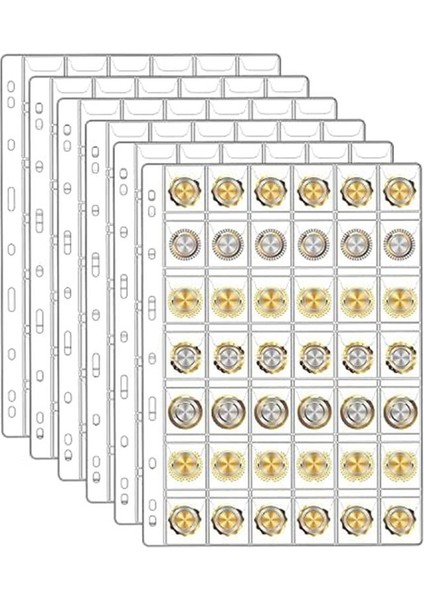 6sheets Para Toplama Sayfaları Koleksiyoncular Madeni Para Sayfaları Dolar Fatura Damgası Için Sayfa Başına 42 Cep Telefonu/toplamda 252 Cep (Yurt Dışından)