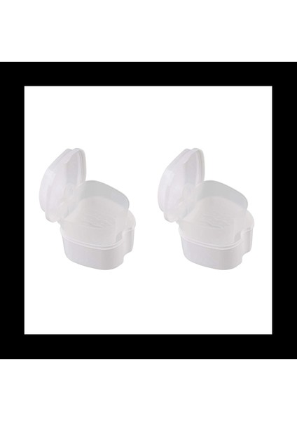 2x Beyaz Takma Tavuk Kılıfı Süzgeçli Takma Tavuk Kupası Takma Banyo Kutusu Yanlış Diş Saklama Kutusu Sepet Net Tutucu (Yurt Dışından)