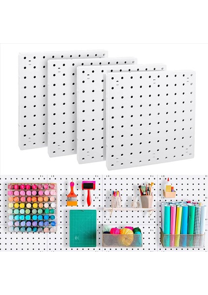 8 Adet Pegboard Duvar Organizatörü Beyaz Pegboard Duvar Asılı Zanaat Odası Için Pegboard Garaj Mutfak Oturma Odası (Yurt Dışından) fiyatları
