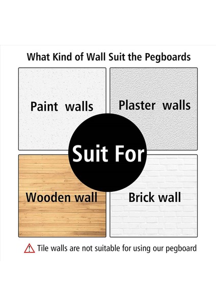 8 Adet Pegboard Duvar Organizatörü Beyaz Pegboard Duvar Asılı Zanaat Odası Için Pegboard Garaj Mutfak Oturma Odası (Yurt Dışından) fırsatları
