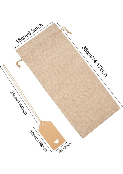 Çuval Bezi Şarap Çantaları Şarap Çantaları Drawstrings Tek Yeniden Kullanılabilir Şarap Şişesi Kapakları Halat ve Etiketler (30 Pc) (Yurt Dışından) fiyatları