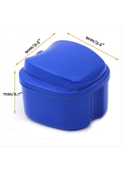 3x Koyu Mavi Protez Kasası Süzgeçli Takma Diş Kabı Protez Banyosu Kutusu Yanlış Diş Kutusu Sepet Net Kap Tutucusu (Yurt Dışından) fiyatları