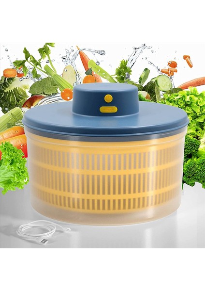 2x Elektrik Salatası Spinner - Marul Sebze Kurutucu USB Şarj Edilebilir Hızlı Kurutma Marul Meyve Iplik Çekili (Yurt Dışından) modelleri