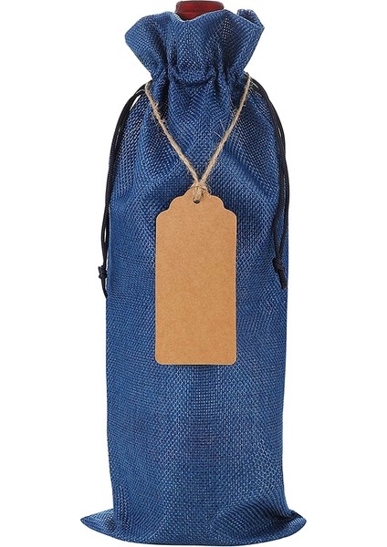 Yeniden Kullanılabilir Çuval Bezi Şarap Çantası 12 Adet Şarap Şişesi Çantaları Noel Düğün Doğum Günü Parti (Mavi) Için (Yurt Dışından) fırsatları