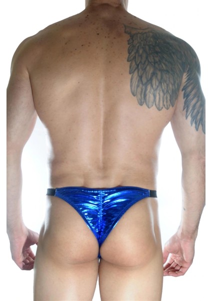 Arkası Büzgülü Mavi Lame Brazillian Slip modelleri