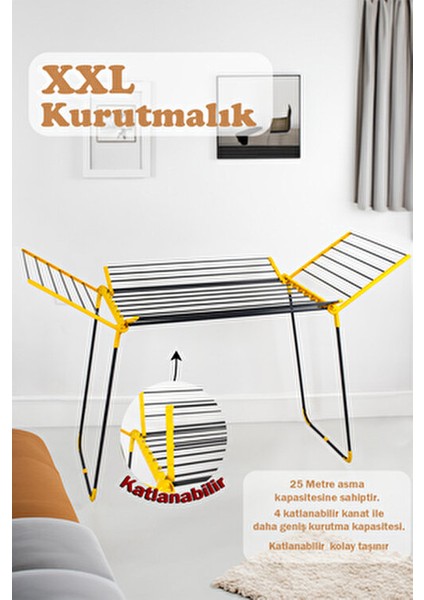 Fortune Katlanır Çamaşır Kurutucu Hafif Dayanıklı Metal 25 Metre Asma Kapasitesi indirimleri