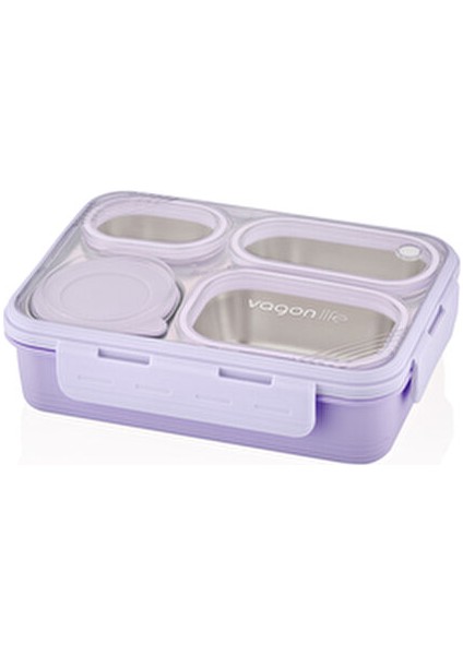 Çelik Beslenme Kutusu Pembe Paslanmaz 800 ml Dikdörtgen Şekil Sızdırmaz Tasarım fırsatları