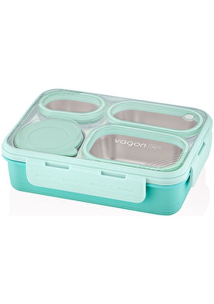 Çelik Beslenme Kutusu Pembe Paslanmaz 800 ml Dikdörtgen Şekil Sızdırmaz Tasarım indirimleri