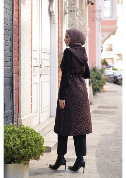 Şirin Kapüşonlu Kapitone Yelek - 7005 fırsatları