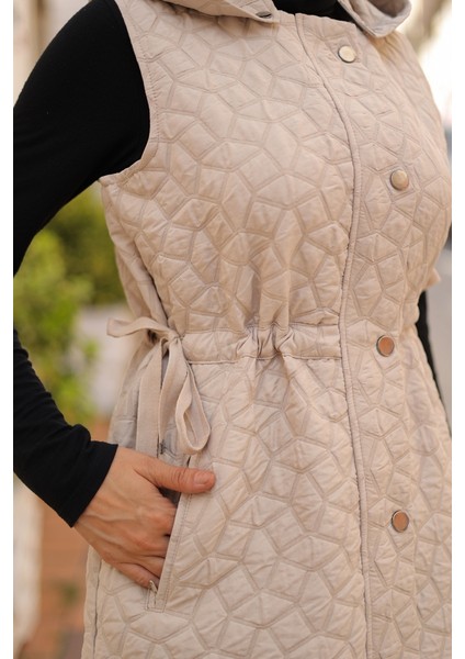 Şirin Kapüşonlu Kapitone Yelek - 7005 indirimleri