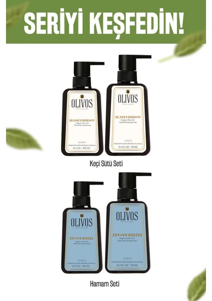 Ambrosia 2’li Set – %100 Doğal Zeytinyağlı Mandalina Kokulu Duş Jeli ve El Sabunu, 1250 ml