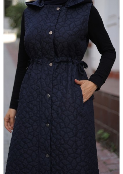 Şirin Kapüşonlu Kapitone Yelek - 7005