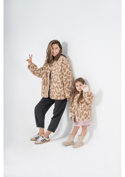 Leopar Çift Taraflı Ceket Yetişkin indirimleri