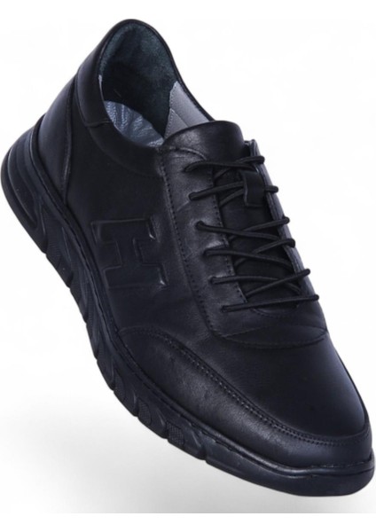 Baloğlu 1969 Siyah Kauçuk %100 Deri Erkek Casual Ayakkabı