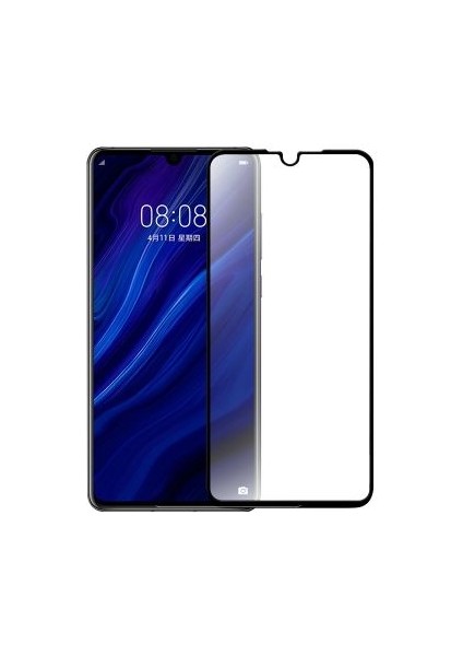 Huawei P30 Ekran Koruyucu Ekranı Tam Kaplayan Kenarları Kırılmaya Dayanıklı 5d Cam
