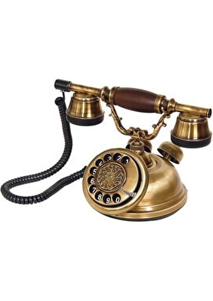 Eskitme Telefon Pirinç Malzeme ile Nostaljik Tasarım 26 cm Klasik Kullanım