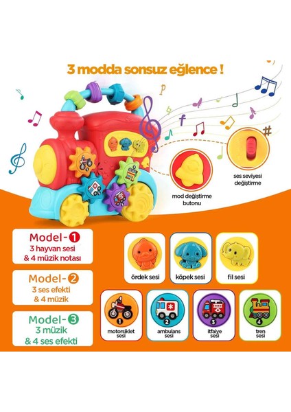 Sesli ve Işıklı Sevimli Aktivite Treni modelleri