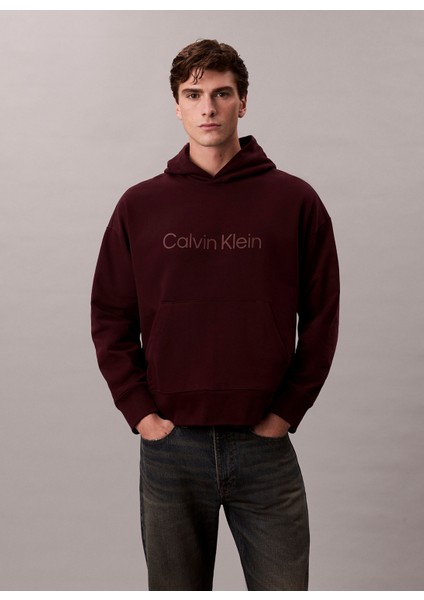 Bisiklet Yaka Kırmızı Erkek Sweatshırt LV14LD229GGR9_LS Standard Logo Prem modelleri