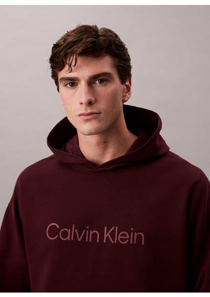 Bisiklet Yaka Kırmızı Erkek Sweatshırt LV14LD229GGR9_LS Standard Logo Prem fırsatları