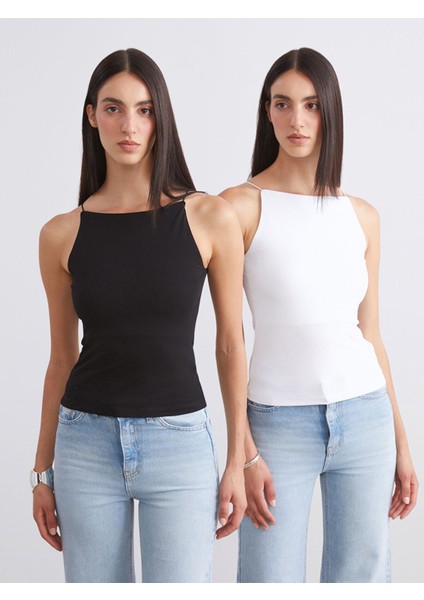 Yeni Sezon Halter Yaka Askılı Kadın Atlet 2'li