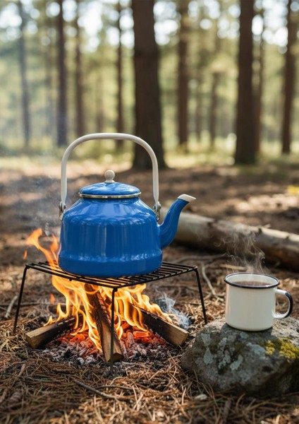 Alev Vintage Demlik - Emaye Çaydanlık Kettle - Mavi - 3.5 Litre indirimleri