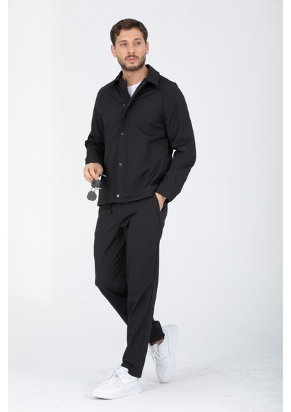 Oversize Ince Erkek Mont + Jogger Pantolon (2 Parça Takım)