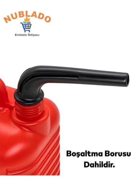 Boşaltma Borulu Plastik Antistatik Benzin Bidonu 5litre Akaryakıt Mazot Taşıma Doldurma Depolama modelleri