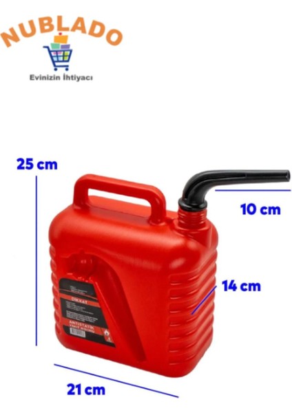 Boşaltma Borulu Plastik Antistatik Benzin Bidonu 5litre Akaryakıt Mazot Taşıma Doldurma Depolama fırsatları