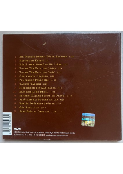 Cengiz Özkan Incesaz 5 Elif CD (Orjnal Dönem Baskı Cd) fiyatları