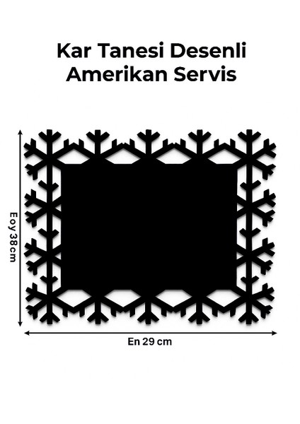 Yılbaşı Temalı 2 Kişilik 10 Parça Keçe Amerikan Servis Seti – Kar Tanesi & Ağaç & Yıldız Desenli