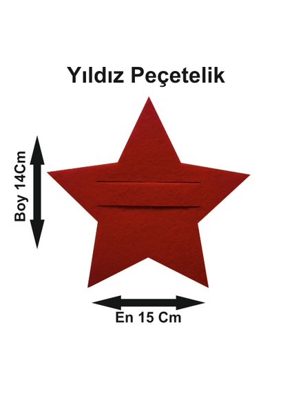Yılbaşı Temalı 2 Kişilik 10 Parça Keçe Amerikan Servis Seti – Kar Tanesi & Ağaç & Yıldız Desenli