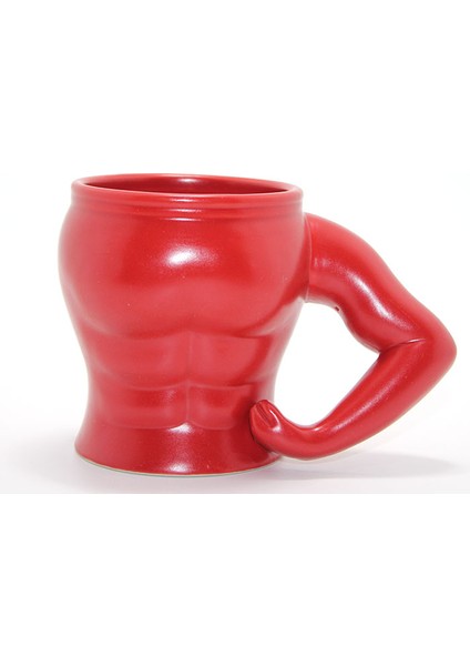 Bardak Kırmızı Renk Vücut Şekilli Porselen Kupa