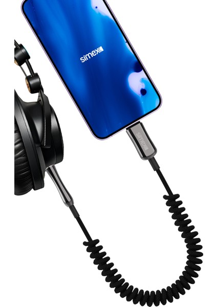 Zinco Type-C Kumaş Spiralli Aux Kablosu Simex Sa-01 modelleri