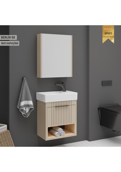 Berlin 50 cm Kapuçino Banyo Dolabı