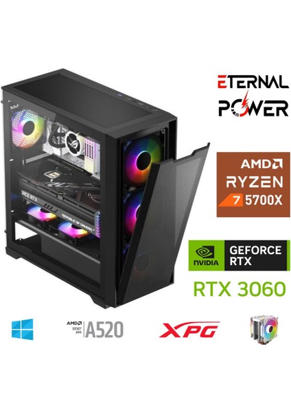 E.power Ryzen 7 5700X 32G Ddr4 1tb M.2 RTX3060 A520 M650W